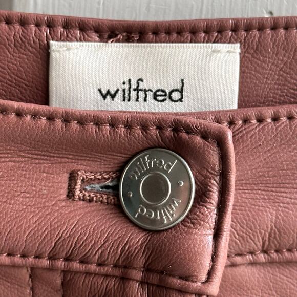 Aritzia Wilfred The Melina Cropped Vegan Leather Pants Cognac Brown - Picture 5 of 9